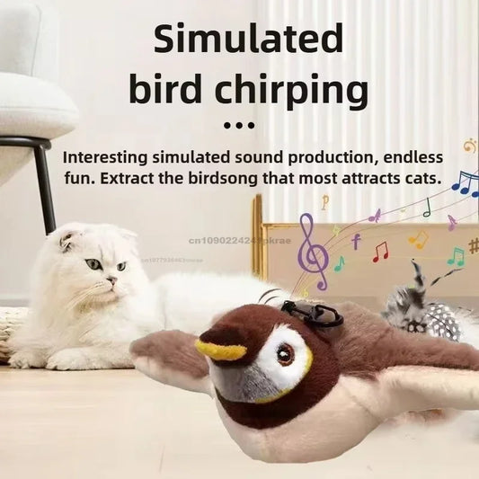 Chirp & Flap Fun: Wiederaufladbares, berührungsaktiviertes Katzenminzen-Vogelspielzeug