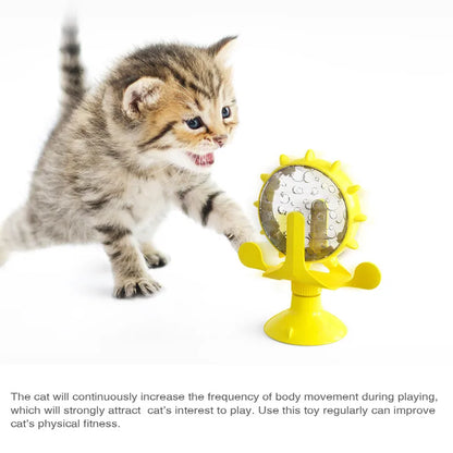 Interaktives Leckerli-Leckspielzeug mit Rad – Langsamer Futterball für Katzen und kleine Hunde 