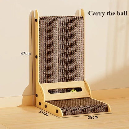 Timber Claw Gym: Durable Wooden Cat Scratching Post & Sofa Protector