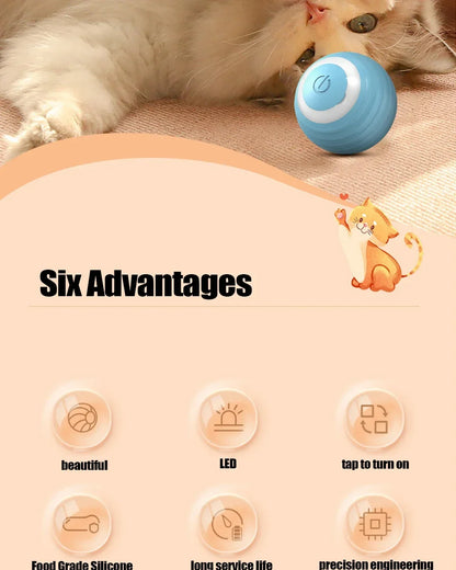 Magic Motion Cat Ball - Interactive, Self-Rolling Toy for Kittens & Cats