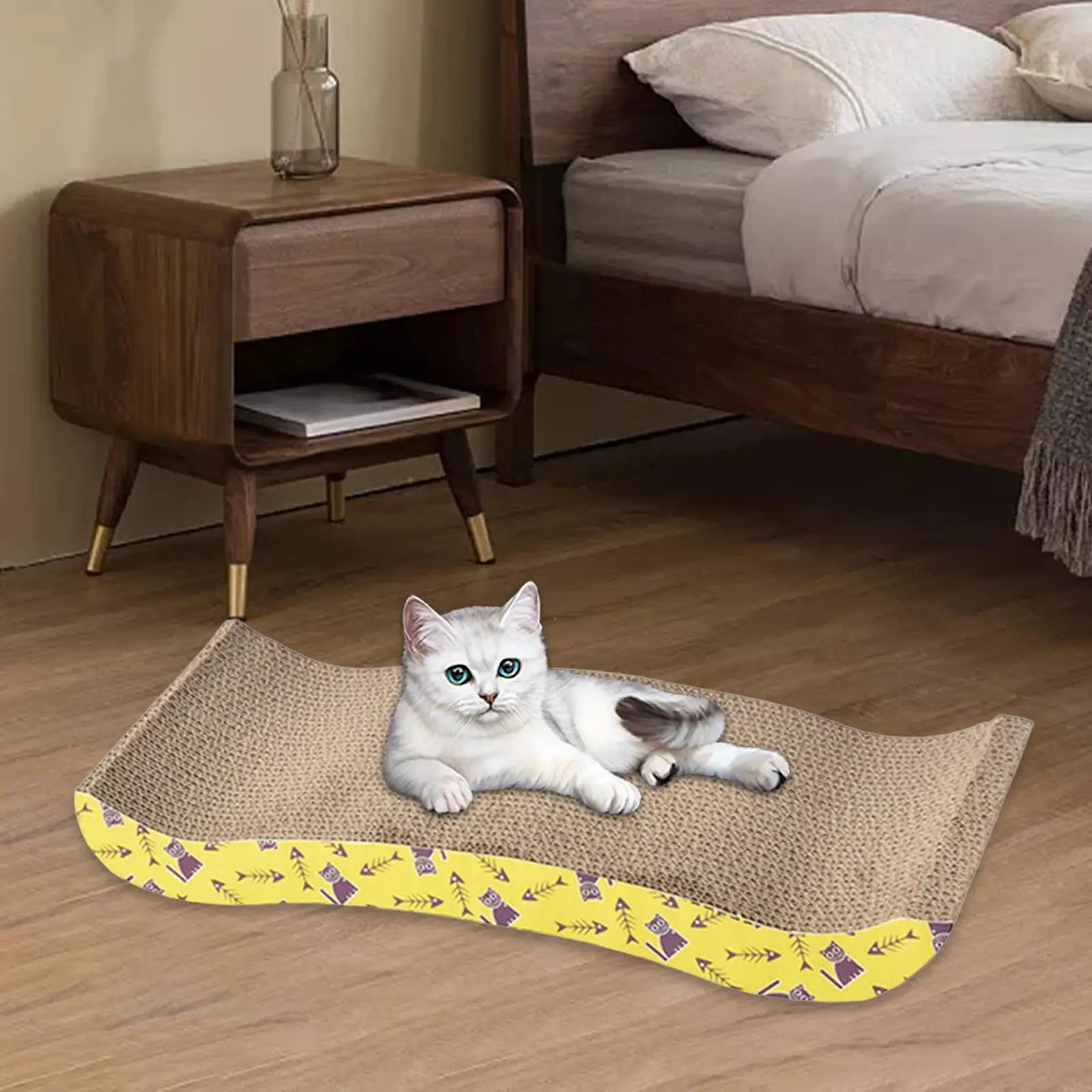 Eco-Scratch Delight: Durable Corrugated Cardboard Cat Scratcher & Sofa Protector