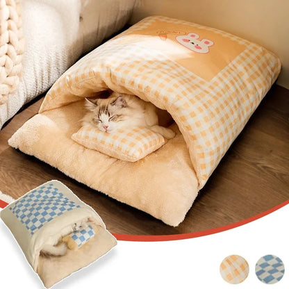 Cozy Winter Pet Haven: Multi-Use Bed for Cats