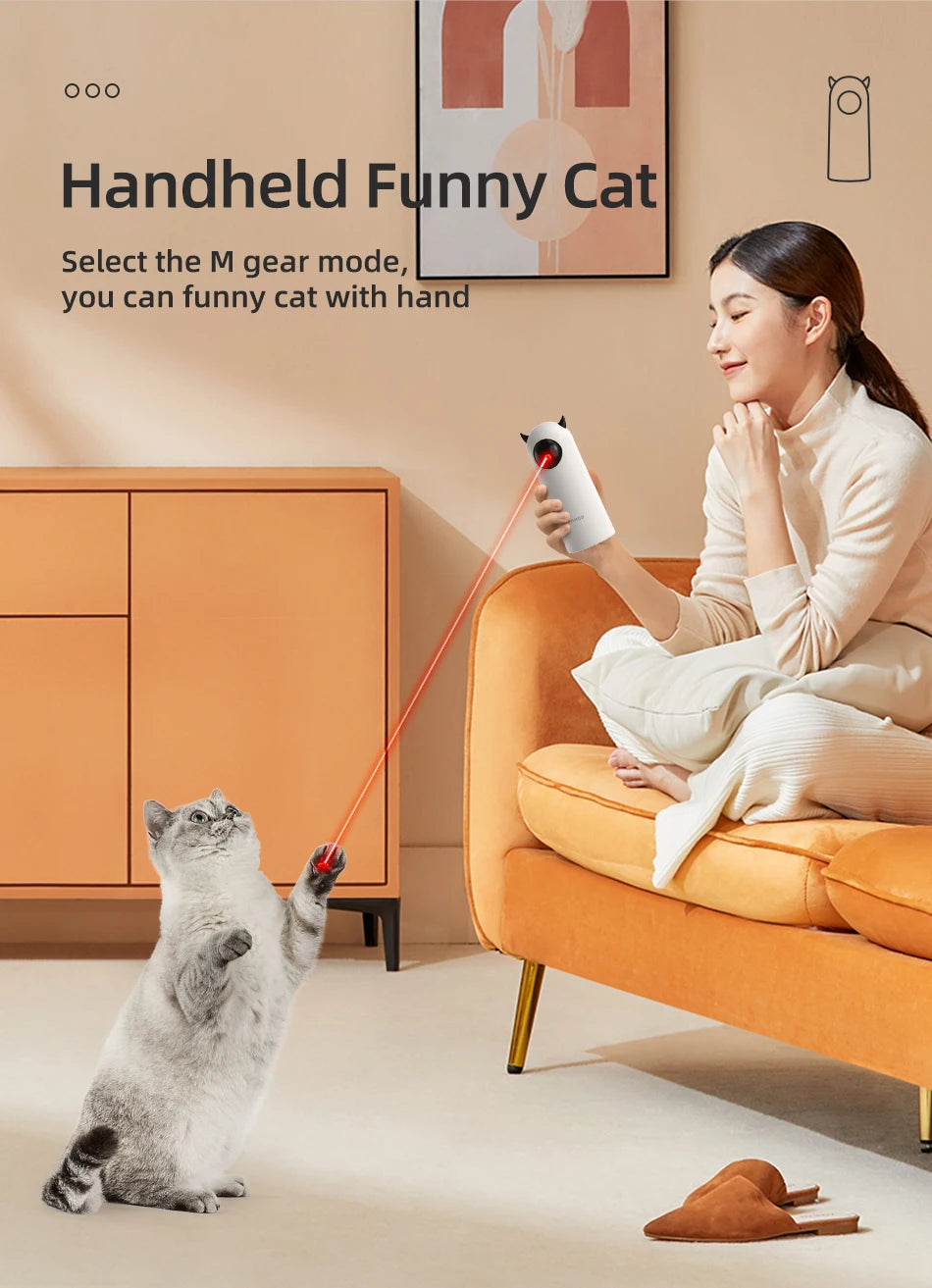 ROJECO Smart Laser Teaser: Interactive Auto & Handheld Pet Toy for Cats