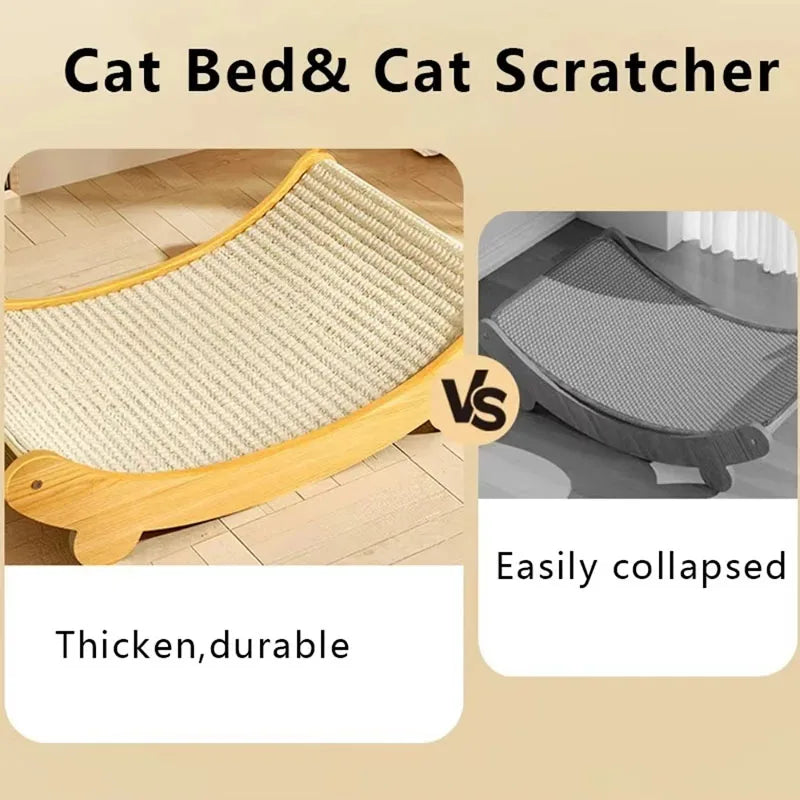 Versatile Cat Oasis: Detachable Sisal & Hemp Scratching Board with Sleeping Bed