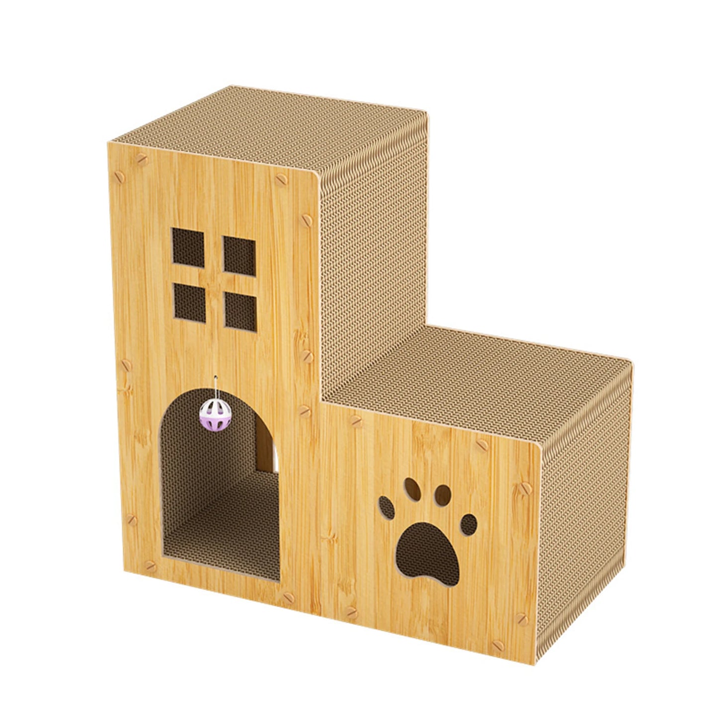 Giggle Castle: Large Cardboard Cat Playhouse for Endless Self-Play