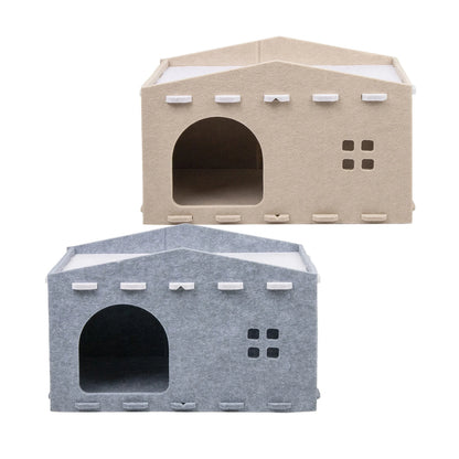 Felt Cat Cave Retreat: Scratching Cube & Cozy Nest for Multiple Cats