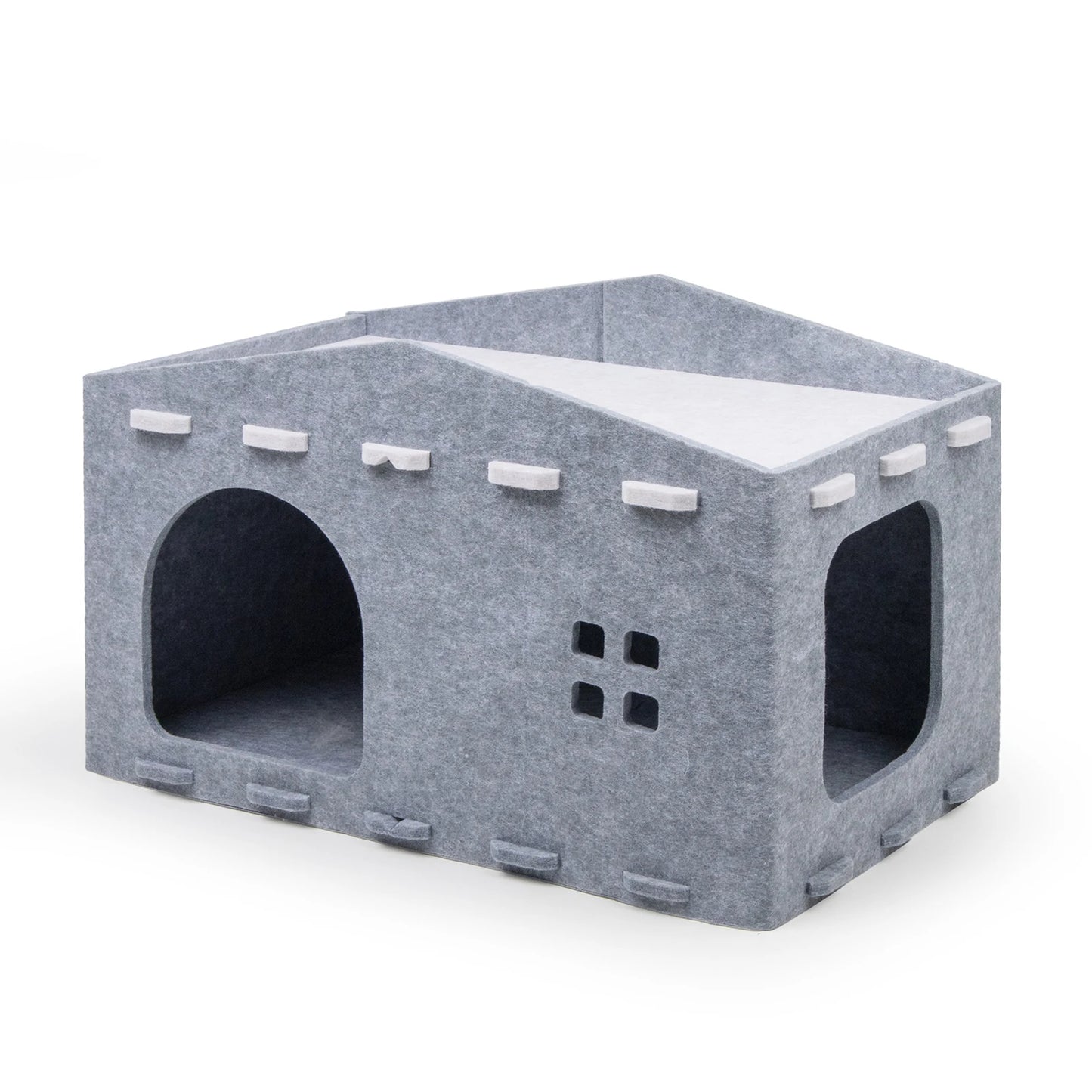 Felt Cat Cave Retreat: Scratching Cube & Cozy Nest for Multiple Cats