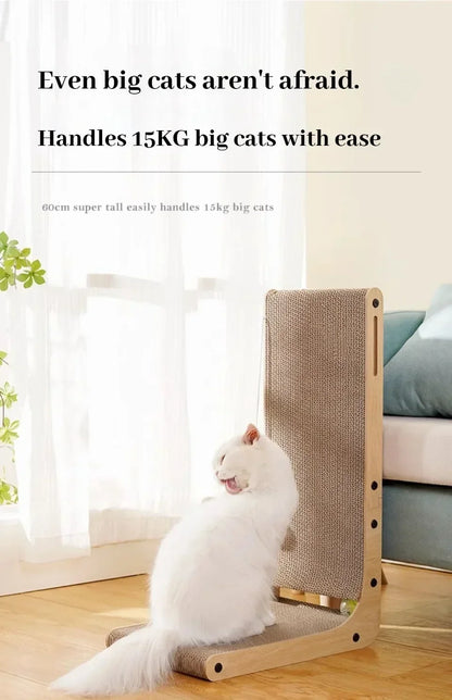 Timber Claw Gym: Durable Wooden Cat Scratching Post & Sofa Protector