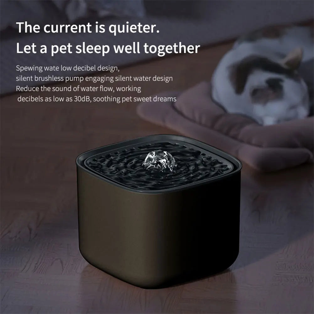 3L QuietFlow Cat Water Fountain - Auto-Purifying with Dry-Fire Protection