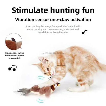 Chirp & Flap Fun: Rechargeable, Touch-Activated Catnip Bird Toy