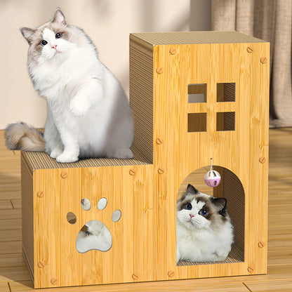 Giggle Castle: Large Cardboard Cat Playhouse for Endless Self-Play