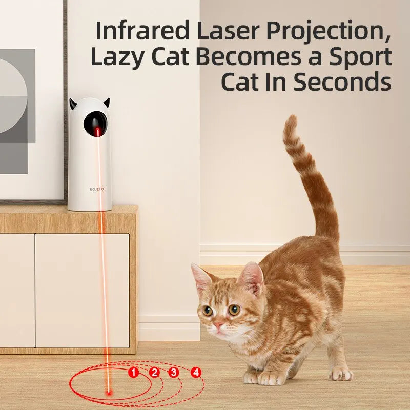 ROJECO Smart Laser Teaser: Interactive Auto & Handheld Pet Toy for Cats