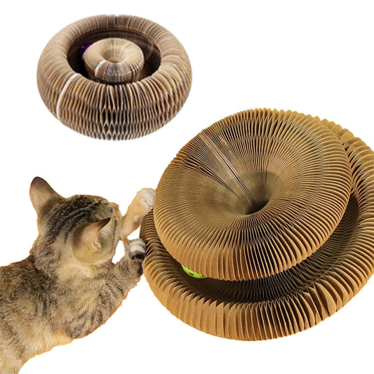 Magic Organ Cat Scratcher - Foldable, Interactive Claw Grinder with Bell